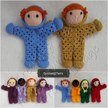 Snow Suit Granny Hexagon Doll Loveys