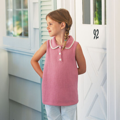 Poppy Sleeveless Top - Knitting Pattern for Girls in Debbie Bliss Eco Baby