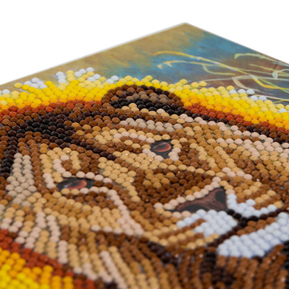 Crystal Art Resting Lion, 18x18cm Card Diamond Painting Kit