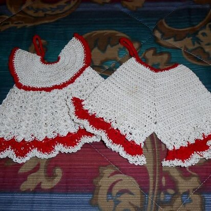 Vintage Style Dress and Bloomers Potholders