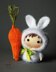 White Bunny Doll with carrot. Tanoshi series toy.