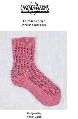 Pink and Lacy Socks in Cascade Heritage - FW120