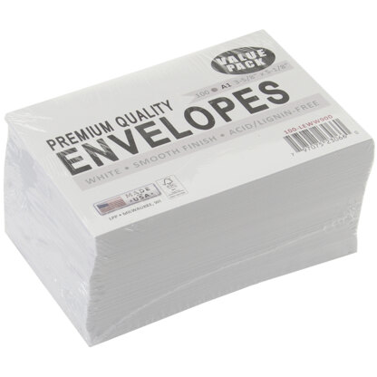 Leader Paper Products Leader A1 Envelopes (3.625"X5.125") 100/Pkg - White