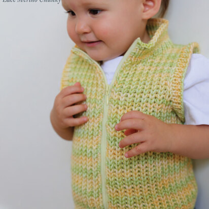 Boy's Ribbed Vest in Ella Rae Lace Merino Chunky - ER8-04