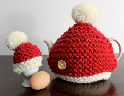 Santa Hat Tea Cosy & Egg Cosy