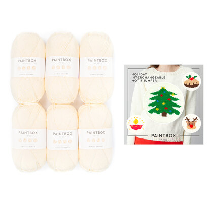 Paintbox Yarns Simply Chunky Holiday Interchangeable Motif Jumper M-L 6 Ball Project Pack (Yarns Only)