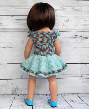 Crochet pattern doll dress "Diagonal"