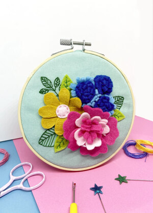 The Make Arcade Spring Flowers Applique Needle Felting Kit