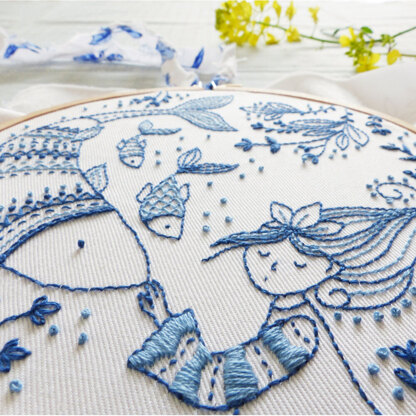 Tamar Ocean Princess Printed Embroidery Kit - 6in