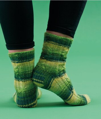 Fresh Shoots Socks in West Yorkshire Spinners Signature 4Ply - DBP0143 - Downloadable PDF