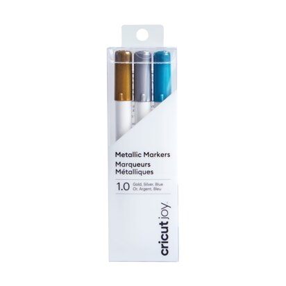 Cricut Joy Metallic Markers 1.0, Gold/Silver/Blue (3 ct)