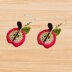 Crochet apple earrings
