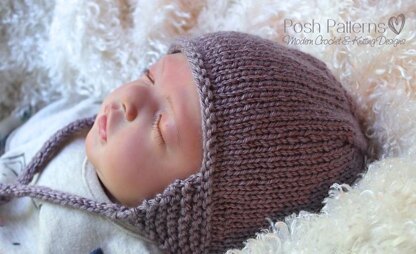 DK Earflap Hat Knitting Pattern 377