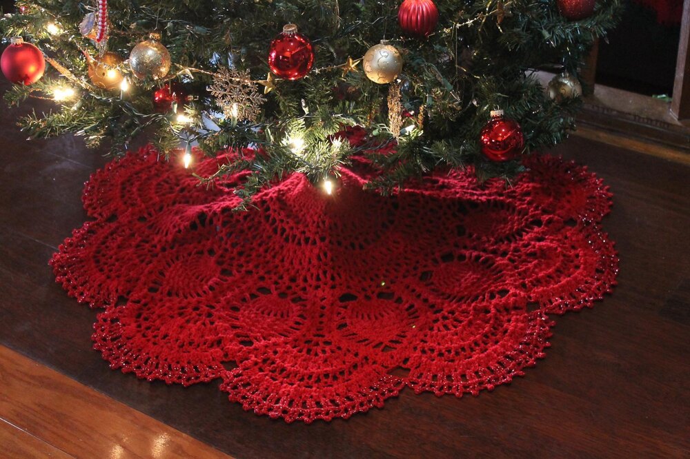 Vintage Christmas Tree Skirt Crochet Pattern Crochet Tree Skirt