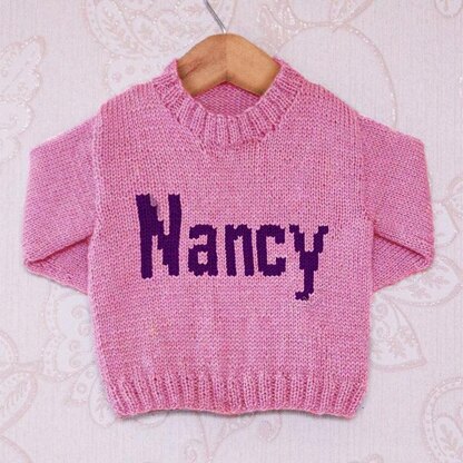 Intarsia - Nancy Moniker Chart - Childrens Sweater