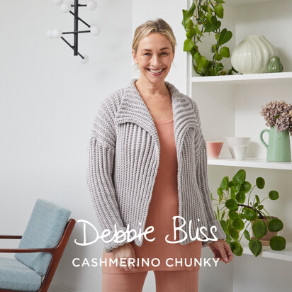 Ribbed Waterfall Jacket - Knitting Pattern For Women in Debbie Bliss Cashmerino Chunky by Debbie Bliss