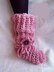 PINK CROCHET SLOUCHY SLIPPERS