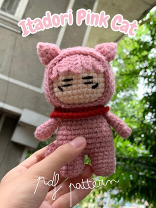 Itadori Pink Cat crochet pdf pattern