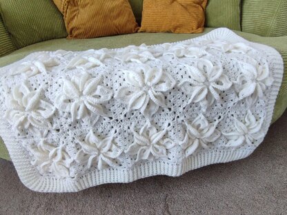 White Poinsettia Baby Afghan