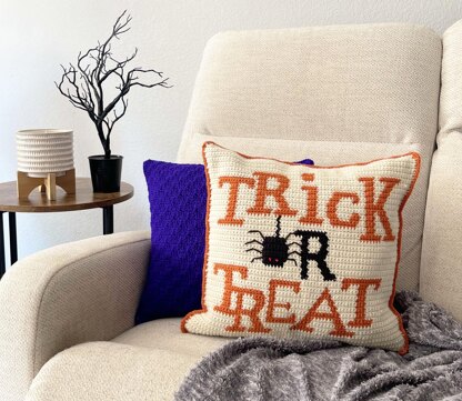 Trick Or Treat Crochet Pillow