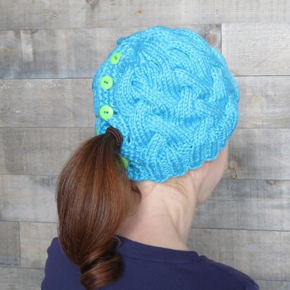 Cozy Cables Ponytail Hat