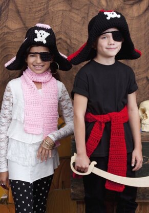 Child's Pirate Costume in Red Heart Super Saver Economy Solids - LW2843