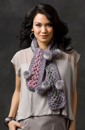 Grey Shadows Scarf in Red Heart Boutique Midnight and Boutique Chic - LW3089 - Downloadable PDF