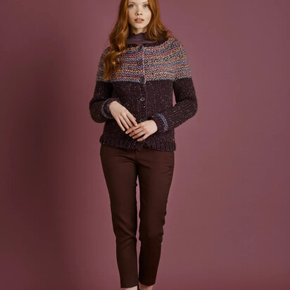 Canarsie Top Down Cardi in Lion Brand Wool Ease Thick&Quick - L70265 - Downloadable PDF