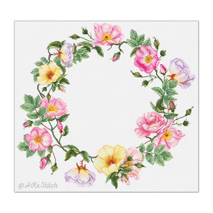 Spring Wreath Cross Stitch PDF Pattern