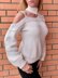 One shoulder turtleneck crochet sweater