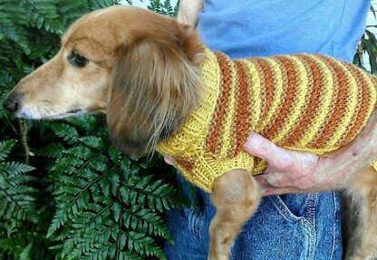 Lena's Textured Stripe Miniature Dachshund Sweater