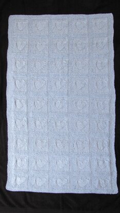Baby Blanket - Hearts with borders