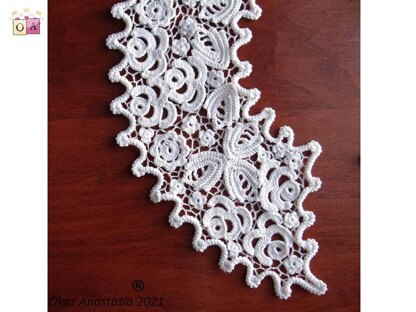 Detachable lace collar white