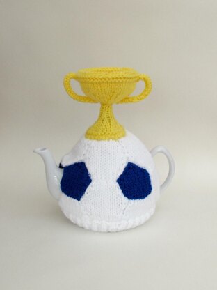 Football and World Cup Trophy Tea Cosy