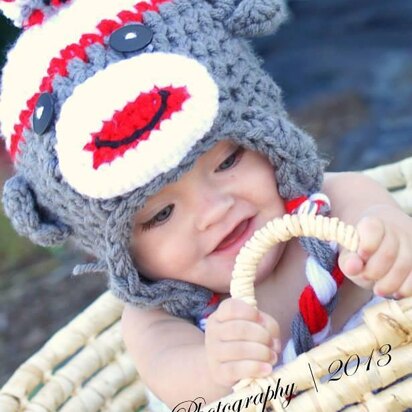 Baby Sock Monkey Hat & Sock Cocoon Pattern