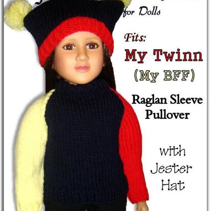 Pattern for 23 inch doll Sweater (My Twinn, My BFF) Raglan Sleeves 608
