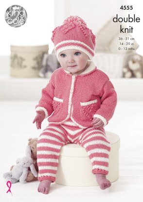 Baby Set in King Cole Cole DK - 4555 - Downloadable PDF