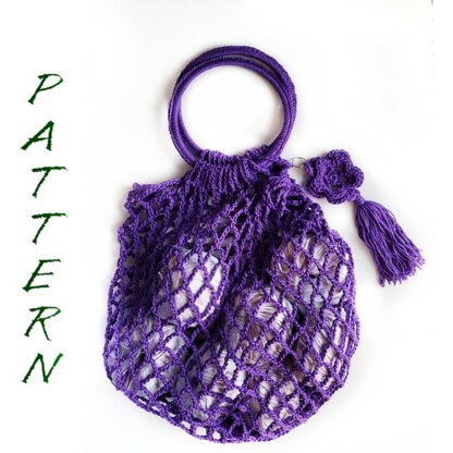 Shopping netting bag easy crochet pattern