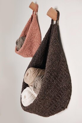 Knit Slouchy Hanging Baskets