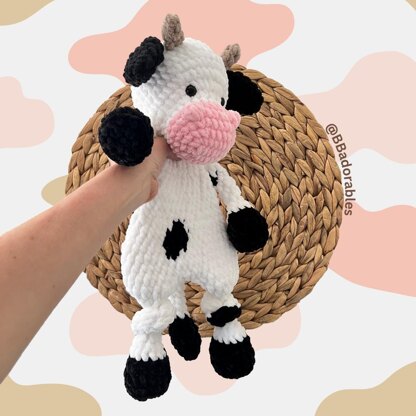 Clara Cow Snuggler Crochet Pattern | No-Sew Amigurumi