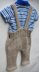 Baby’s Knitted Dungaree with motif pocket (dog or cat) 0-3 years