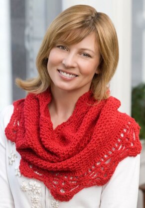 Shimmer Cowl in Red Heart Shimmer Solids - LW2286