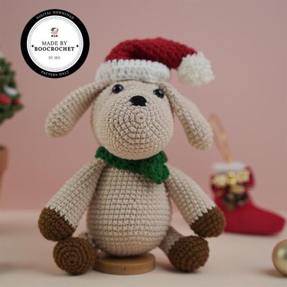 Poodle Wearing Hat And Christmas Scarf Crochet Pattern