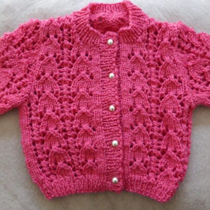 Jasmine - babies 8ply lace jacket