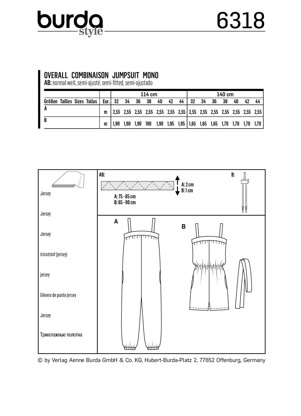 Burda Style Misses' Jumpsuit B6318 - Paper Pattern, Size 6-18
