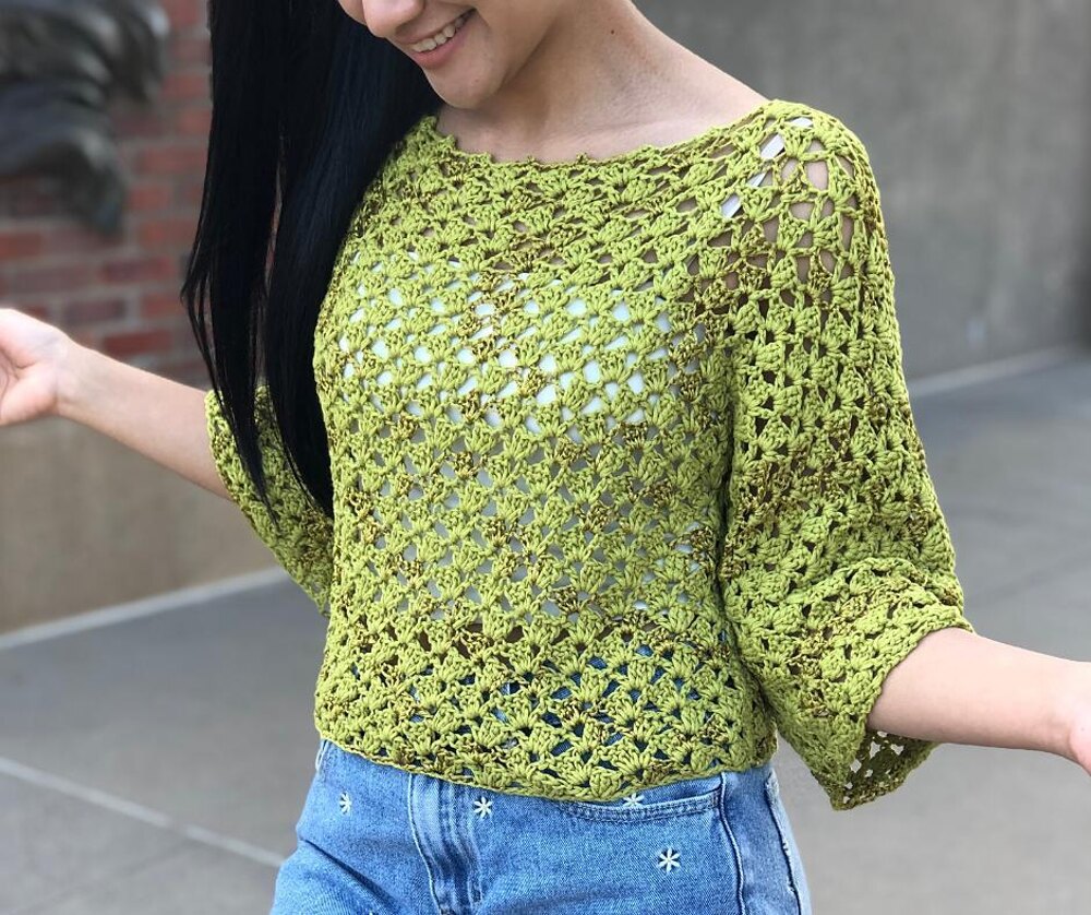 Lacy crochet hot sale top