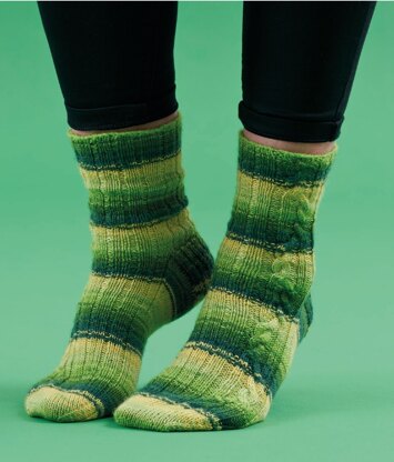 Fresh Shoots Socks in West Yorkshire Spinners Signature 4Ply - DBP0143 - Downloadable PDF