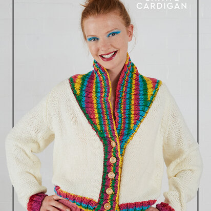 Chromatic Shawl Cardigan - Free Knitting Pattern For Women in Paintbox Yarns Chunky & Chunky Pots