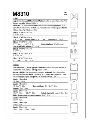 McCall's Pillows M8310 - Sewing Pattern