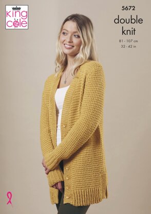 Sweater and Cardigan Knitted in King Cole Subtle Drifter DK - 5672 - Downloadable PDF
